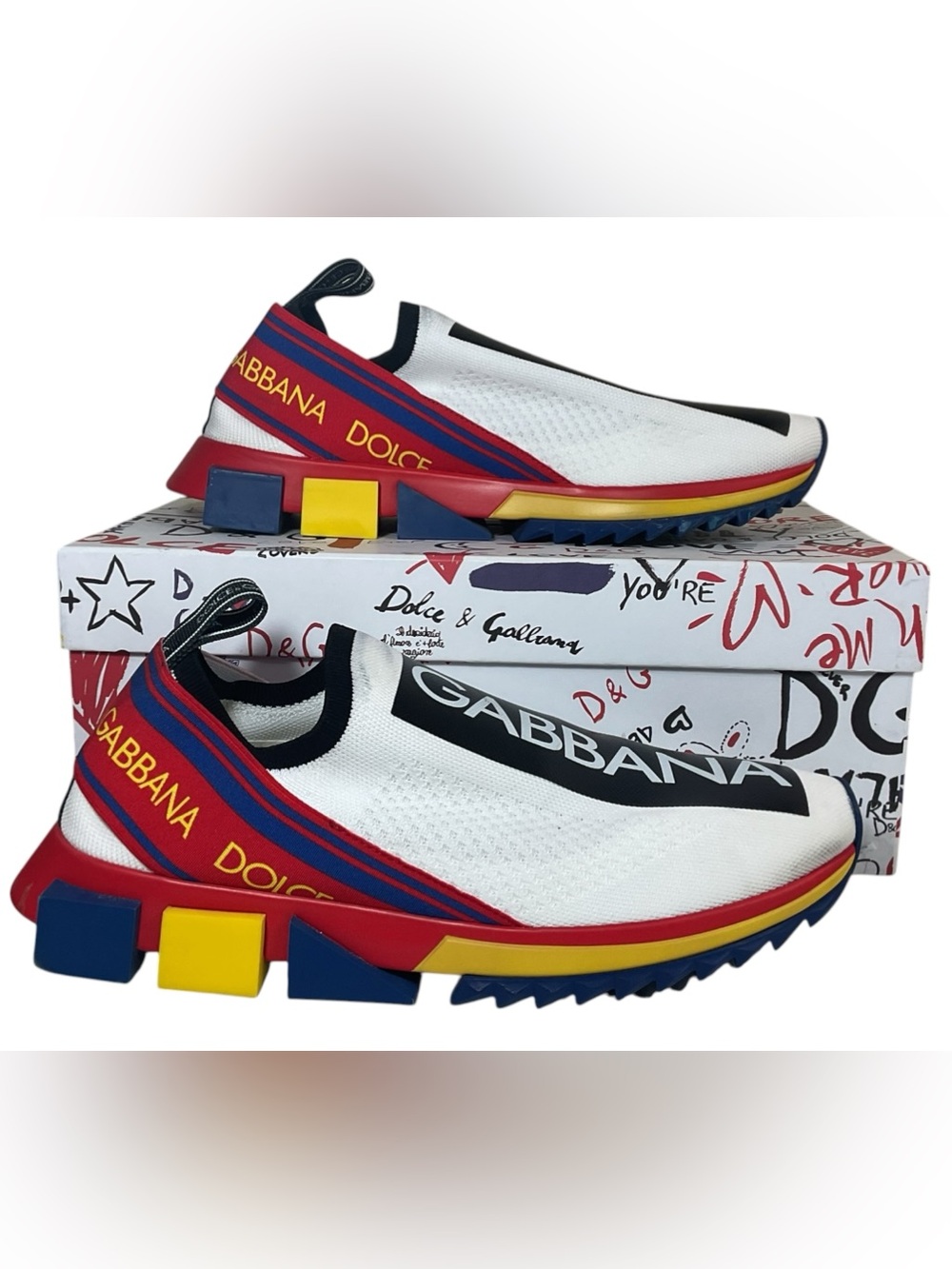 Dolce & Gabbana Sorrento Sock Sneakers EU 43 US 10 Slip On Made In Italy CS1595